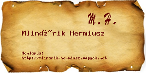 Mlinárik Hermiusz névjegykártya